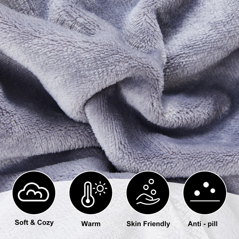 Remagr Flannel Sleeping Bag Liner for Adult, Flannel Fluffy Sheet & Camping Sheet for Winter Warm Thick Sheets for Backpacking, Hotel, Traveling, Sleeping Bag with Zipper(Gray,90 x 41 Inches) - Image 5