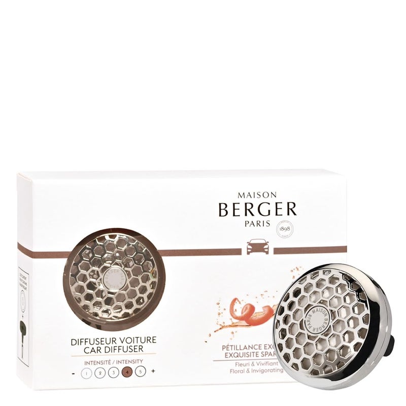 Maison Berger مايزون بيرجر - مجموعة موزع معطر هواء السيارة القابلة لإعادة التعبئة - 3.1 × 2 × 0.8 بوصة - صنع في فرنسا - تألق رائع - Image 1