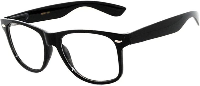 OWL Classic Vintage Sunglasses 80s Style with Clear Lens, Smoke Lens Nerdy Colorful Frames - Image 1
