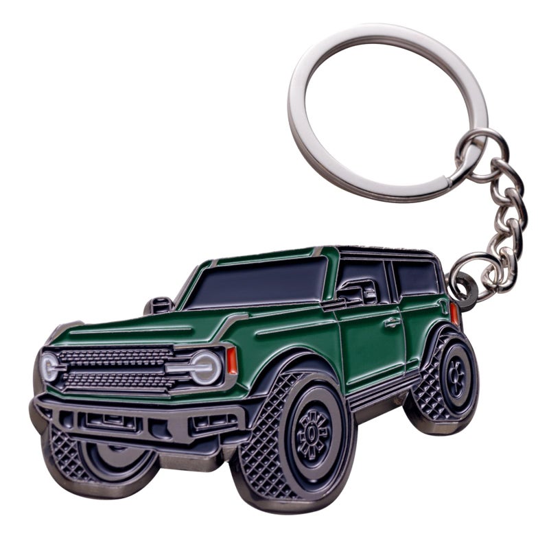 SINLAKUA Bronco Keychain 4 door key chain Fob Cover Cool Mods Key Chain Sport Accessories compatible with Ford Bronco 2021 2022 2023Green