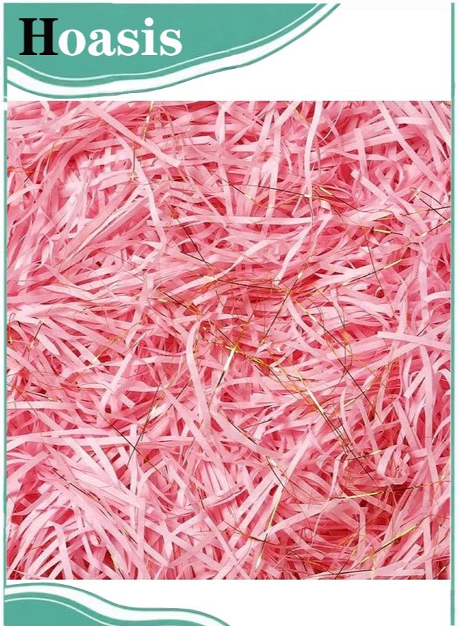 ح واحة حشوة رافيا ١٠٠ غرام، مزيج من ورق المناديل الوردي، مادة حشو للعبوة، صندوق هدايا، سلة هدايا - Image 1