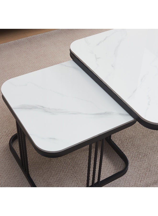 Home Box Sintered Stone Square Coffee Table Set for Living Room - Image 2