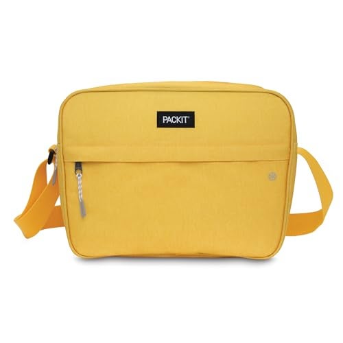 PackIt Freezable Zuma 15Can Cooler Lemonade Built with EcoFreeze Technology Collapsible Reusable Zip Closure with Adjustable Shoulder Strap and Front Zip Pocket Fits 15 12 oz Cans - Image 1