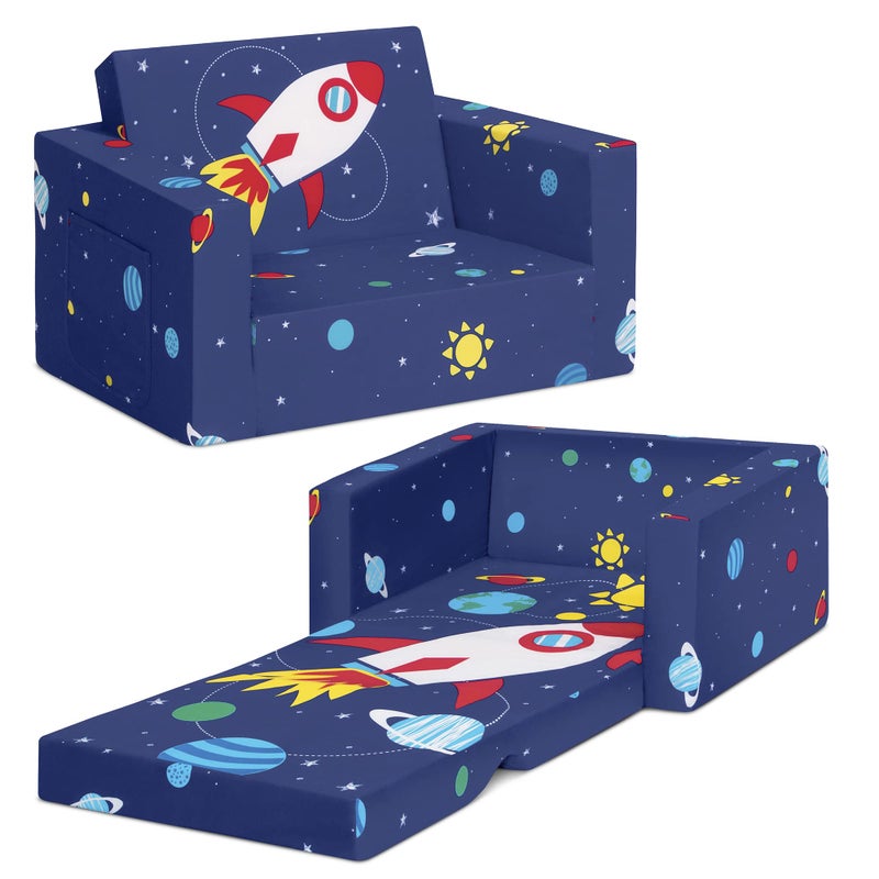 Delta CHILDREN Delta Children Cozee 2in1 Convertible Sofa to Lounger  Comfy Flip Open CouchSleeper for Kids Space