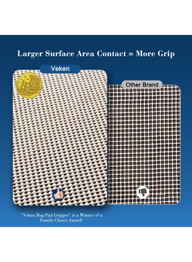 Veken 5x8 Ft Rug Pad Gripper for Hardwood Floors, Non Slip Rug Pads for Area Rugs, Thick Rug Grippers for Tile Floors, Under Carpet Anti Skid Mat, Keep Your Rugs Safe and in Place - Image 2