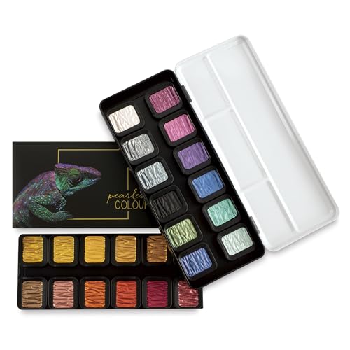 Finetec Artist Mica Watercolor - Pearlescent Set of 24 - Image 3