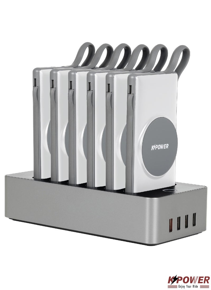 KPOWER - 6in1 Station Power Terminal With 10000mAh Power QC Wireless Power Banks/ Rapid Re-Charging Station/Built-In Safeguards/ Charging Base Input - Image 1