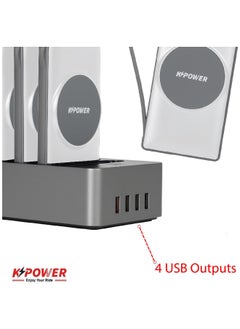 KPOWER 6in1 Station Power Terminal With 10000mAh Power QC Wireless Power Banks/ Rapid Re-Charging Station/Built-In Safeguards/ Charging Base Input  - Image 5