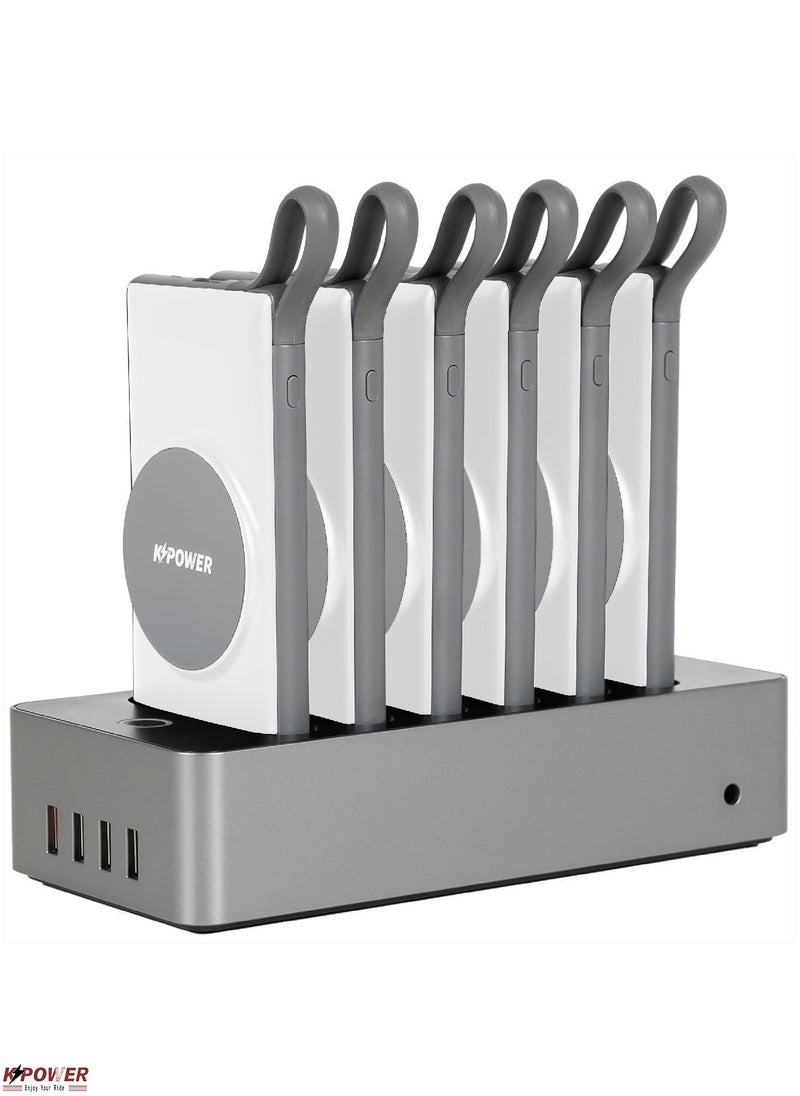 KPOWER - 6in1 Station Power Terminal With 10000mAh Power QC Wireless Power Banks/ Rapid Re-Charging Station/Built-In Safeguards/ Charging Base Input - Image 1