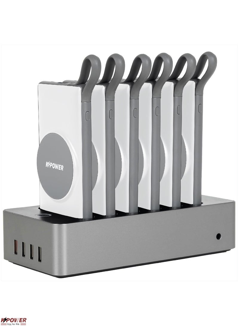 KPOWER 6in1 Station Power Terminal With 10000mAh Power QC Wireless Power Banks/ Rapid Re-Charging Station/Built-In Safeguards/ Charging Base Input - Image 5