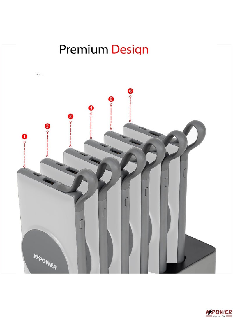 KPOWER 6in1 Station Power Terminal With 10000mAh Power QC Wireless Power Banks/ Rapid Re-Charging Station/Built-In Safeguards/ Charging Base Input - Image 4
