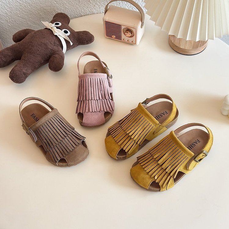 Children'S Sandals 2025 Korean Style Girl'S Tassel Soft Bottom Beach Shoes Baby Toe Sandals Princess Shoes - Image 5