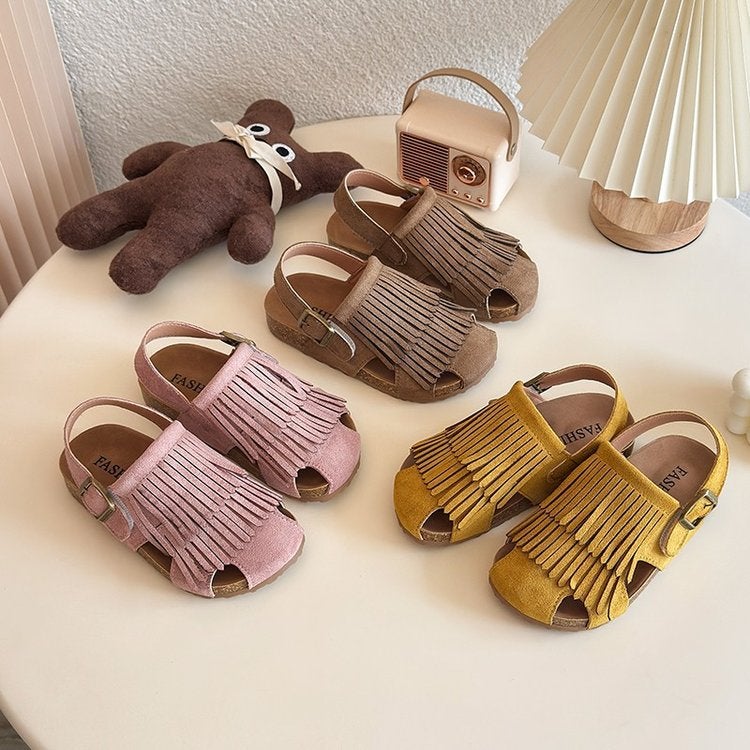 Children'S Sandals 2025 Korean Style Girl'S Tassel Soft Bottom Beach Shoes Baby Toe Sandals Princess Shoes - Image 3