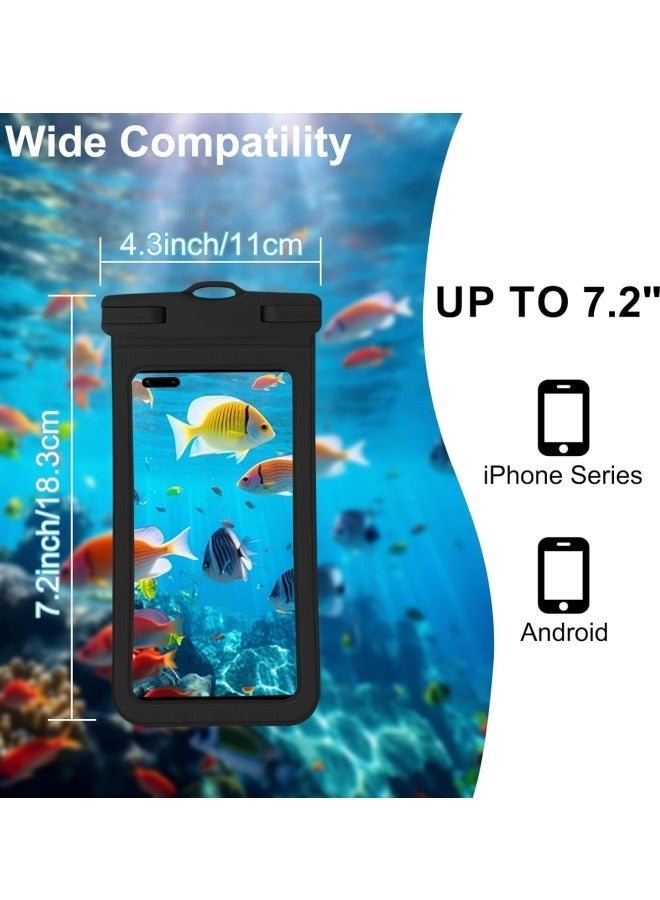 GGEROU Waterproof Phone Pouch Universal IPX8 Waterproof Phone Case with Detachable Lanyard Cellphone Dry Bag for Phone Up to 7.2" Underwater Screen Touchable Travel Beach Essentials,1 Pack - Image 2
