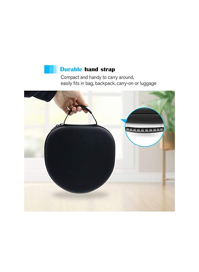 Procases Hard Case for New Earbuds Max, Travel Carrying Headphone Case with Silicone Earpad Cover & Mesh Pocket, Earbuds Max Protective Portable Storage Bag -Black - Image 3