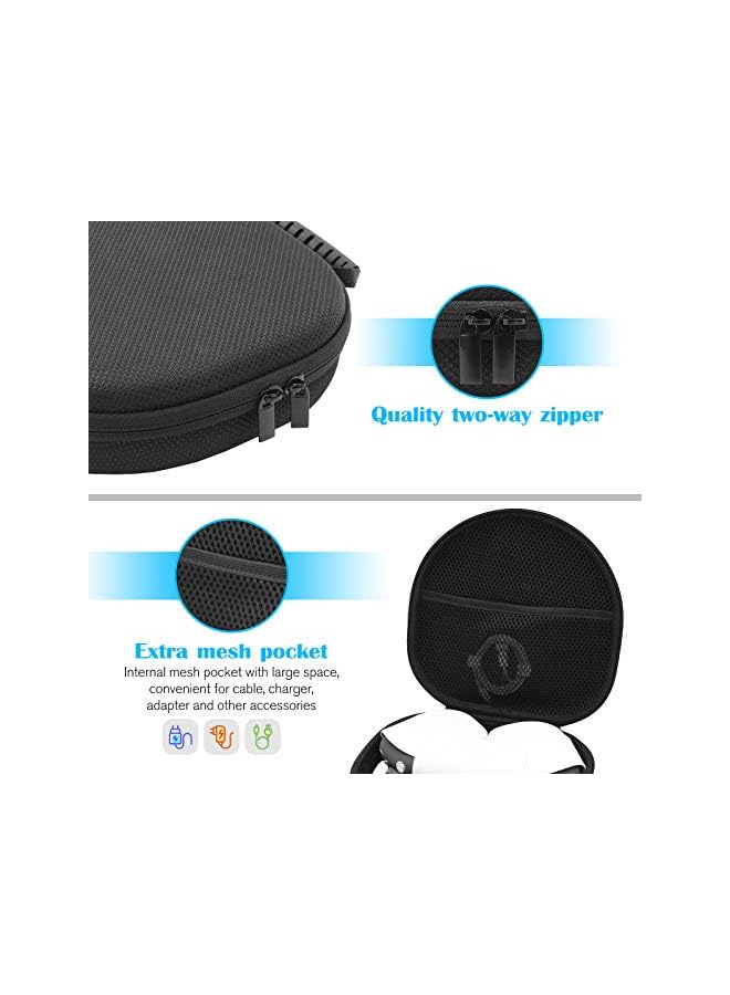 Procases Hard Case for New Earbuds Max, Travel Carrying Headphone Case with Silicone Earpad Cover & Mesh Pocket, Earbuds Max Protective Portable Storage Bag -Black - Image 4