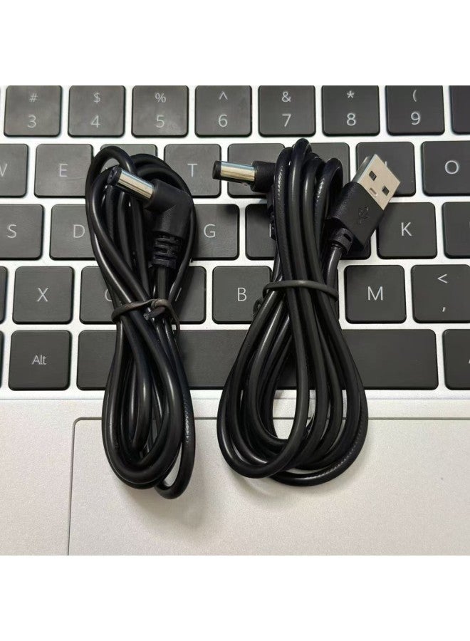 DC Line Usb To Dc Power Line Round Hole Round Head 5.5/3.5 Line Desk Lamp Toy Massager Dc Matching Machine Charging Line-Color:Black-Length:0.25m Usb To Dc Power Cord  - Image 3