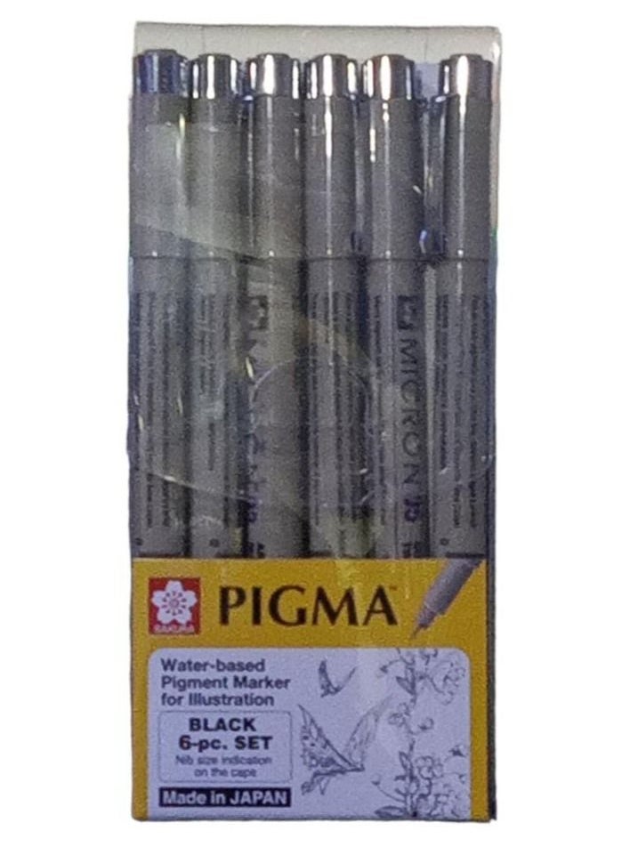 SAKURA 6-Piece Pigma  Marker Pen Set Black  - Image 2