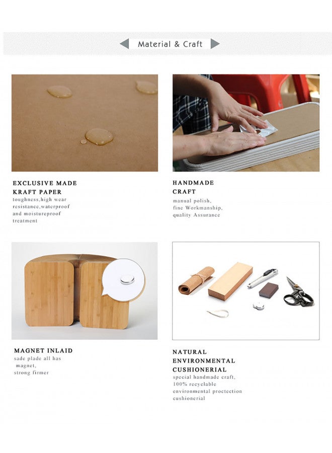 ihpaper AlienTech Home Furniture Softeating Modern Design Accordin Folding Paper Stool Sofa Chair Kraft Paper Relaxing Foot Stool-Fashion Paper Design, Ideal for School, Kitchen ,Living & Dining Room - Image 4
