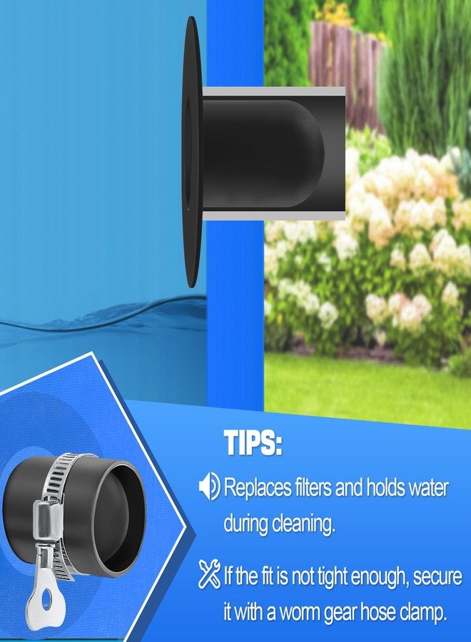 Bigmeta 2 Pcs Pool Pump Filter Hole Plugs for Above Ground Pool, Compatible with Intex Coleman Bestway Pools(Black) - Image 3