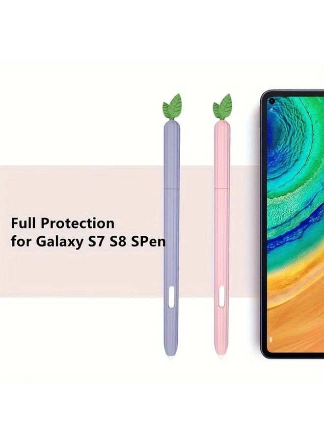Peach Pink Silicone S Pen Case Cover for Samsung S7 Fe S8 S9 Ultra Tablet - Image 1