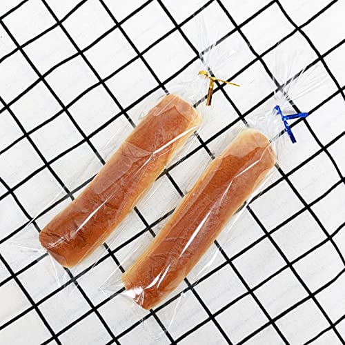 XLSFPY 100PCS Cellophane Bags 3x11 inches, Clear Treat Bags with 4’’ Twist Ties, Plastic Cello Bags - 1.4 mils Thick OPP Rice Crispy Bags for Gift Goodie Favor Candy Cake Pop Birthday Party Cookies (3’’ x 11’’) - Image 4