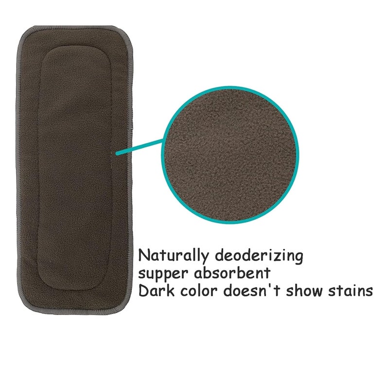 AEREX Reusable Diaper Inserts Pads | Bamboo Charcoal Inserts Liners Natures Cloth Diaper Liner | Wet Free Booster Inserts Baby Cloth Diaper | Nappy Inserts for Baby Cloth Diapers (Pack of 4) - Image 4