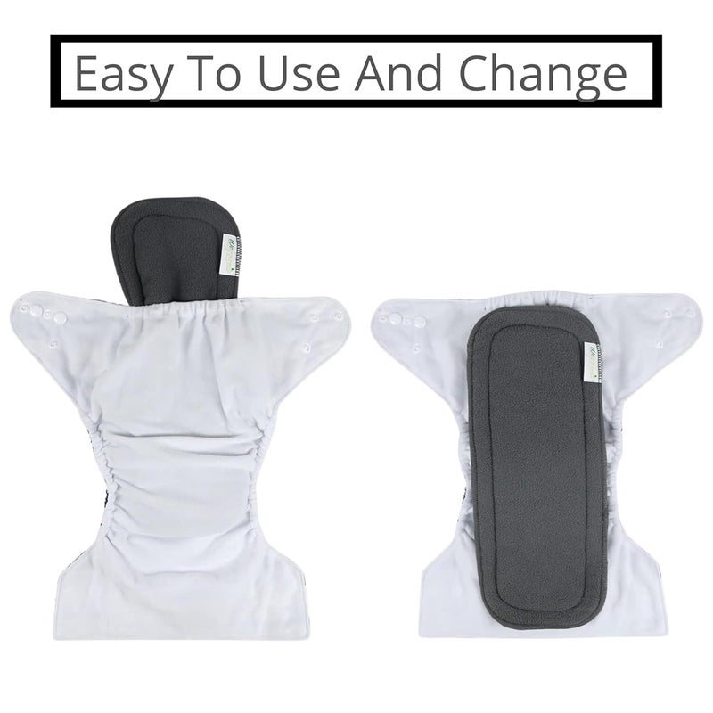 AEREX Reusable Diaper Inserts Pads | Bamboo Charcoal Inserts Liners Natures Cloth Diaper Liner | Wet Free Booster Inserts Baby Cloth Diaper | Nappy Inserts for Baby Cloth Diapers (Pack of 4) - Image 5