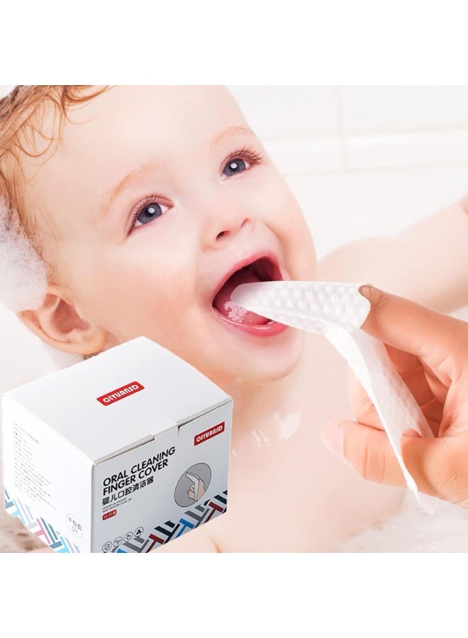 Baby Finger Toothbrush, Baby Dry Wipes Toothbrush, Tooth and Gum Wipes Tongue Cleaner, Infant Oral Cleaner, 32 Count - Image 2