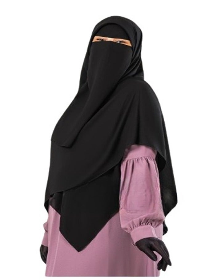 Risala 3-piece Malaysian niqab - high-quality Saudi chiffon - Image 3
