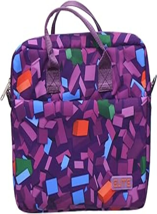 Elite Fabric Printed Carrying Case Containing Main Zipper Pocket With Front And Rear Zipper Pocket Equipped Shoulder Strap Compatible With Various Laptops 14 Inch - Multi Color 