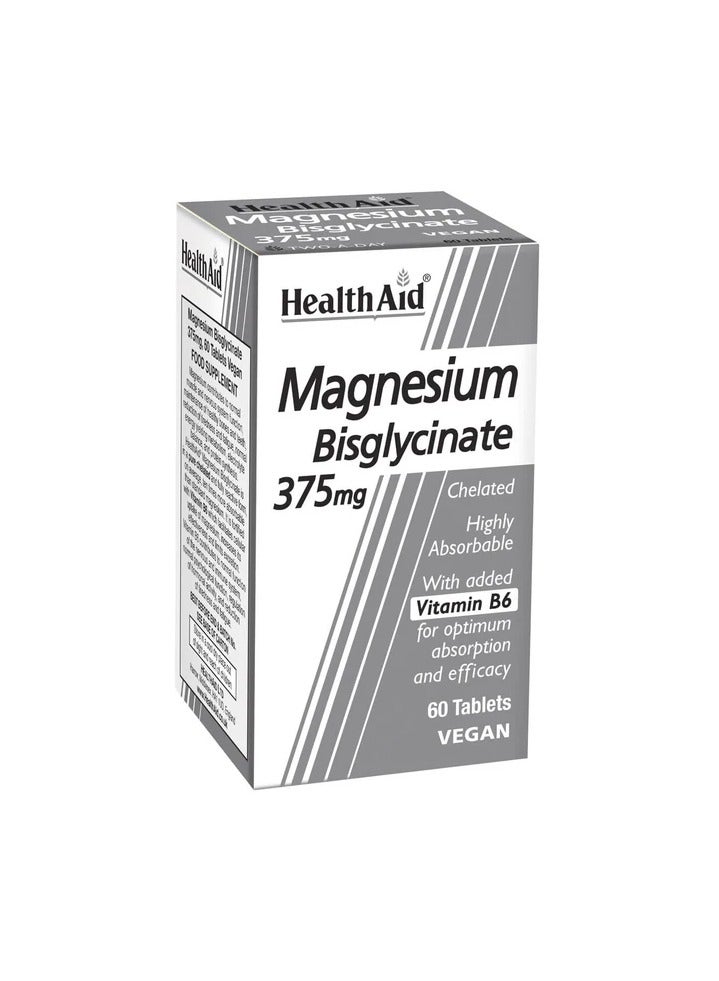 Health Aid Magnesium Bisglycinate 375mg Tablets (60 tablets)
