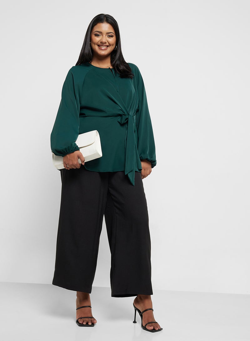 جينجر بلس بلوزة بحزام بعقدة - Image 4