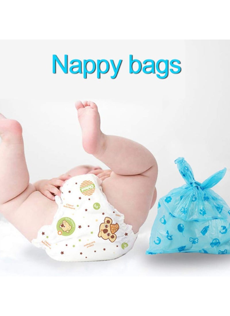 Bebiland - New 240-Piece Disposable Diaper Bag Refills with A Trash Bag Dispenser, Safe and Odour Control Biodegradable Baby Nappy Sacks for Collecting Nappies and Garbage, Blue - Image 1