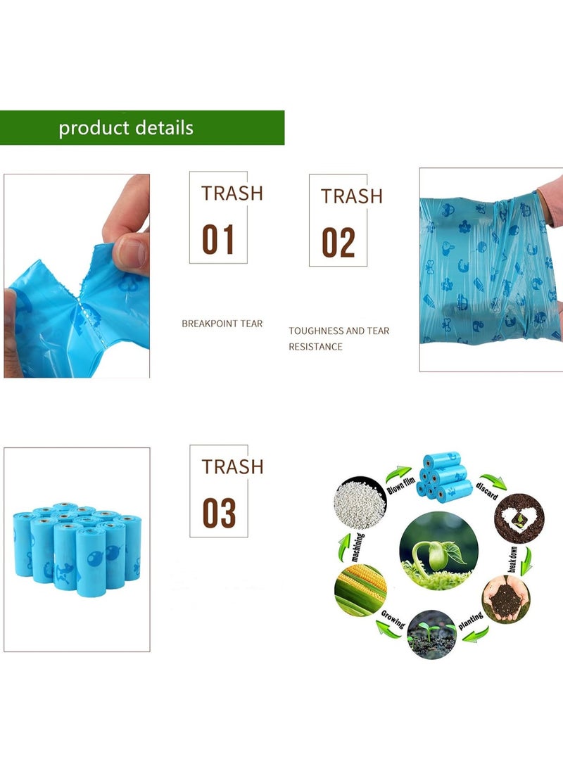 Bebiland - New 240-Piece Disposable Diaper Bag Refills with A Trash Bag Dispenser, Safe and Odour Control Biodegradable Baby Nappy Sacks for Collecting Nappies and Garbage, Blue - Image 1