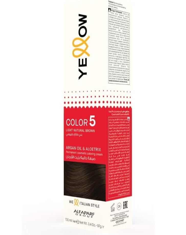 يلو صبغة الشعر الدائم 5 بني طبيعي فاتح 100 مل - Image 1