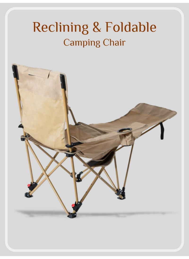 Raz Foldable Reclining Camping Chair with Footrest – 165cm Long, 4-Level Adjustable, 600D Oxford Fabric, Heavy-Duty 300kg Capacity - Image 5