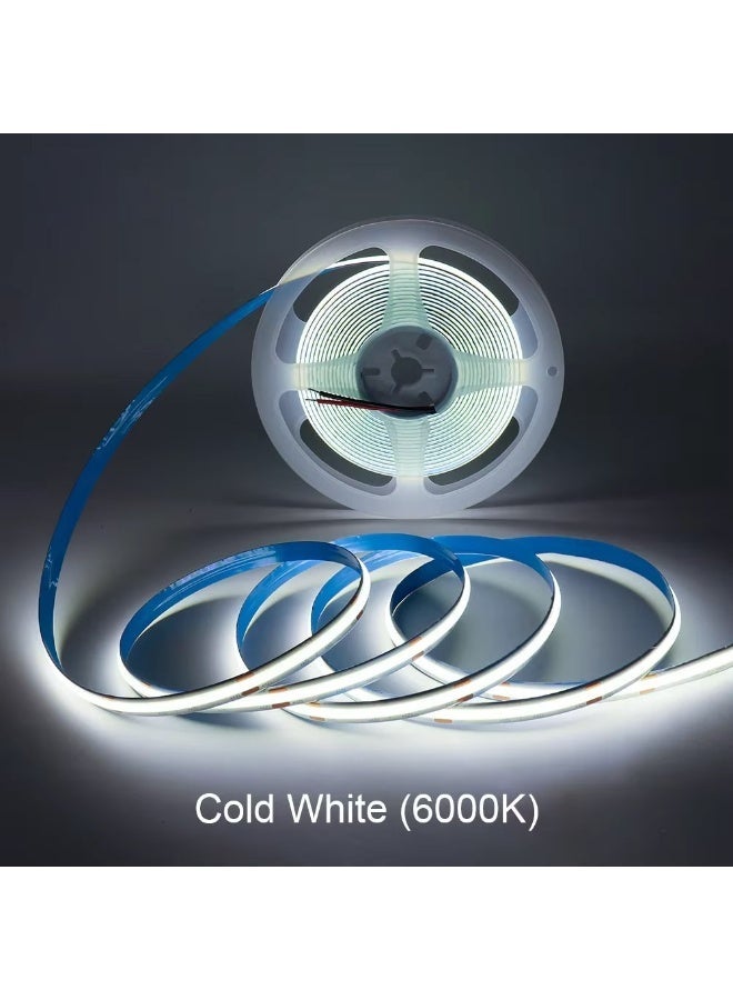 شريط إضاءة LED بتقنية COB، 288 مصباح LED/متر، عرض 8 مم، عالي(شريط إضاءة LED فقط، بدون وحدة تحكم LED) الكثافة ومرن - 12 فولت، لون أبيض - Image 1