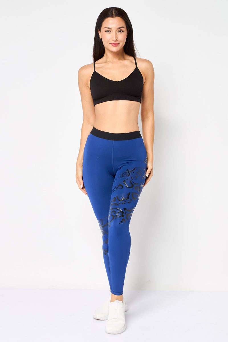 PUMA Women Sportswear Fit Pull On Training Leggings, Navy Blue - Image 4