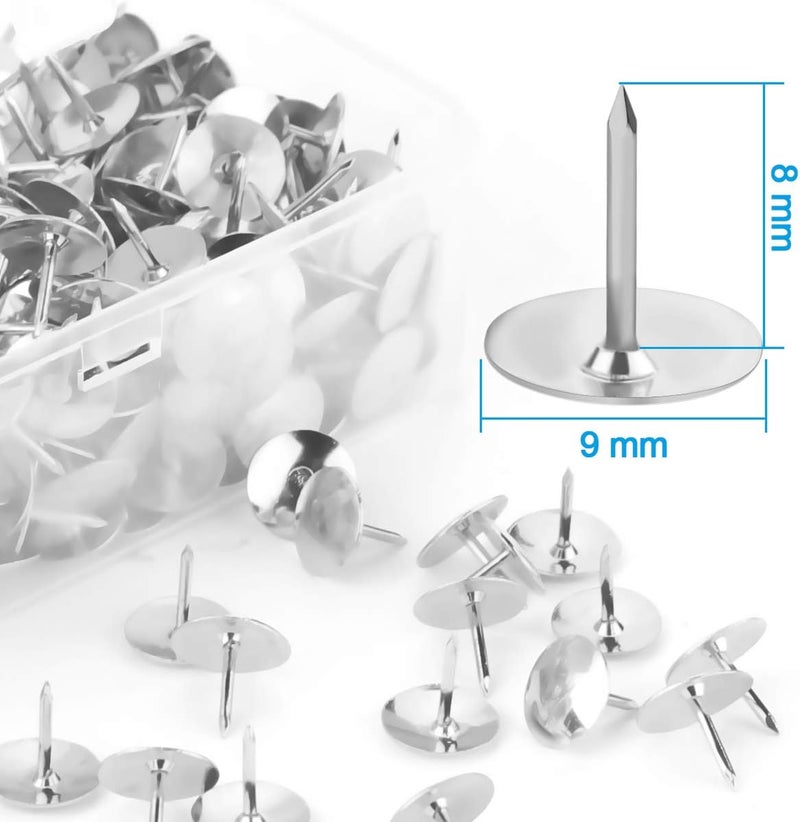 Yalis Thumb Tacks 500-count, 3/8-inch Steel Roundness Push Pins Office Tacks for Corkboard (Silver) - Image 2