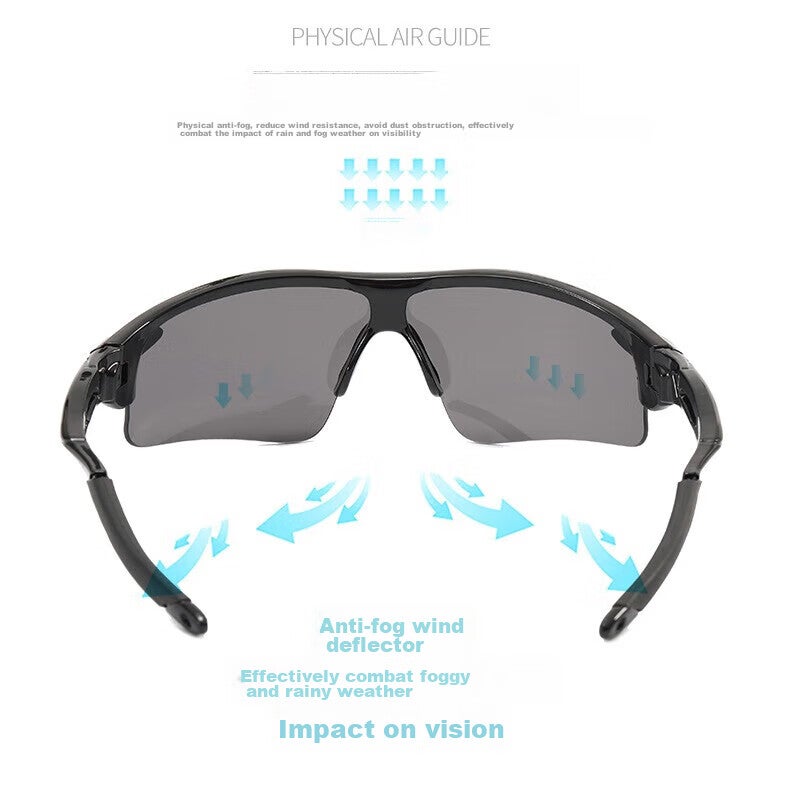 LOVECRAFT Children's 9725 Cycling Glasses - Black Frame with Gray Lenses, for Ages 6-14, Outdoor Sports Goggles, Sun Protection, UV Protectio - Image 1
