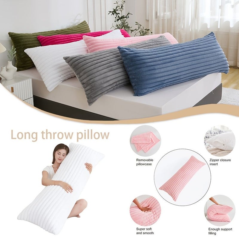 Black Detachable Cover Full Body Pillow 40cm x 120cm For Adults Side Sleeping - Image 1