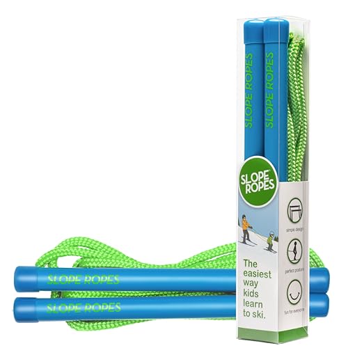 Slope Ropes Kids Ski Teaching Tool Trainer to Help Teach Toddlers and Kids to Downhill Ski Safely with Proper Posture OneHanded Steering and Speed Control Simple Fun and HarnessFree BlueGreen - Image 1