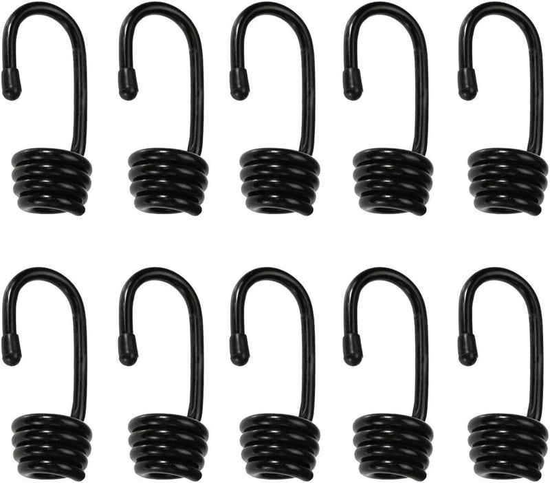 كلاراكو 10 قطع من خطافات بانجي المعدنية الفاخرة لحبل 10 مم، لون أسود - Image 1