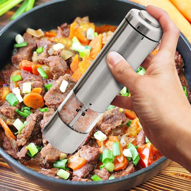 Automatic Electric Pepper Grinder Stainless Steel Small Size For Kitchen And Dining - Image 5