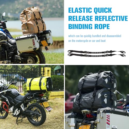 WILD HEART Motorcycle Dry Bag - Waterproof Duffle & Luggage Tail Bag Saddle Bags with Roll Top Closure, Shoulder Straps, Inner Pocket and Straps(40L,Khaki) - Image 5