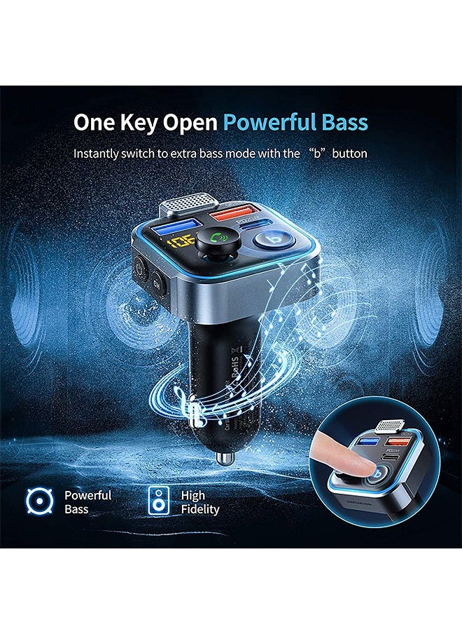 Mi VAZA - Car Bluetooth Adapter - Car Fast Charger - MP3 Music Player - Wireless Radio Adapter- FM Transmitter - Car Kit - Car Accessories - Support USB Disk - Image 1