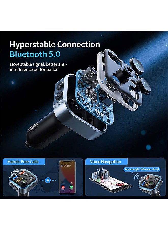 Mi VAZA - Car Bluetooth Adapter - Car Fast Charger - MP3 Music Player - Wireless Radio Adapter- FM Transmitter - Car Kit - Car Accessories - Support USB Disk - Image 1