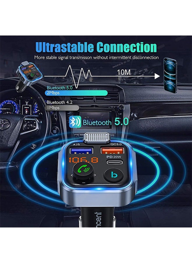 Mi VAZA - Car Bluetooth Adapter - Car Fast Charger - MP3 Music Player - Wireless Radio Adapter- FM Transmitter - Car Kit - Car Accessories - Support USB Disk - Image 1