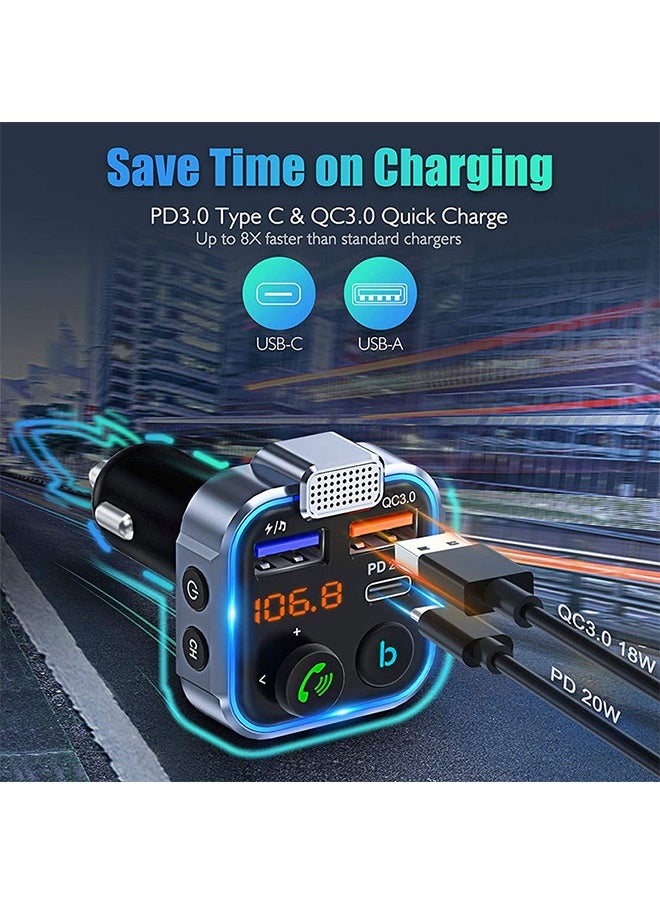 Mi VAZA - Car Bluetooth Adapter - Car Fast Charger - MP3 Music Player - Wireless Radio Adapter- FM Transmitter - Car Kit - Car Accessories - Support USB Disk - Image 1